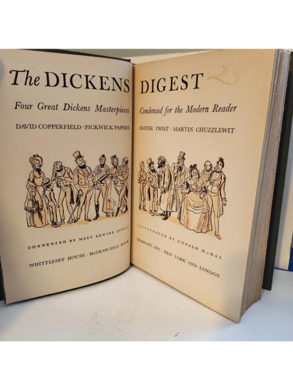 1943 The Dickens Digest Illustrated Vintage Hardcover Charles Dickens